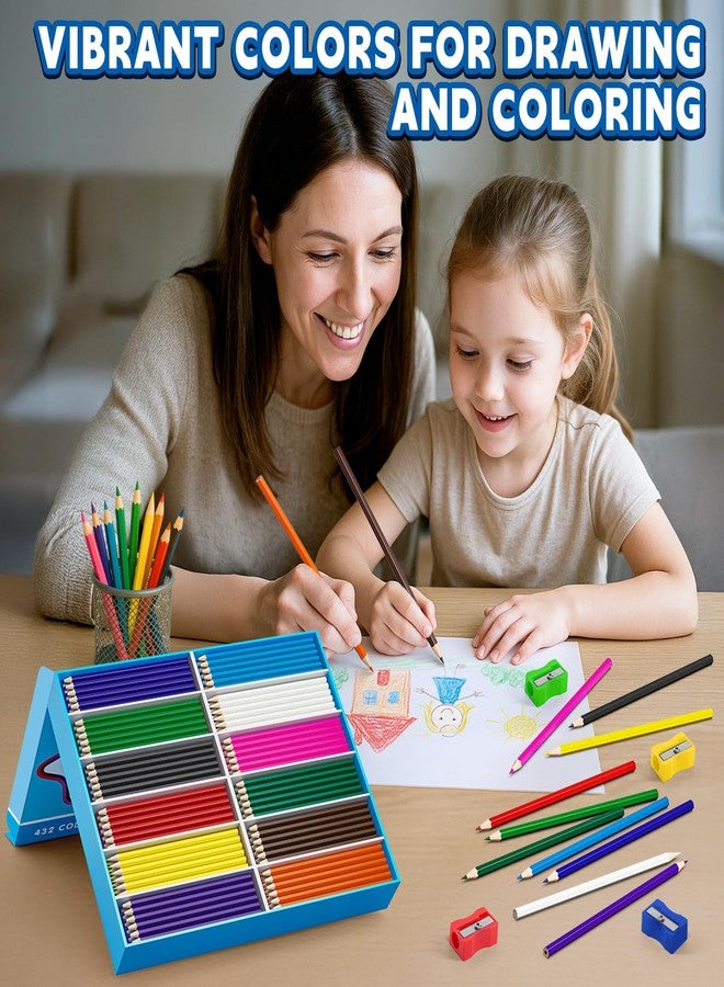 OCHIDO 432 Count Colored Pencils Bulk, Pre-sharpened Colored Pencils for Kids in 12 Bright Colors, Color Pencil Set with 12 Sharpeners, Back to School Supplies Classroom Essentials for Teachers - Image 5
